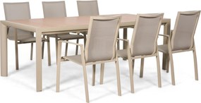 Tuinset 6 personen  Aluminium Zand/Beige Lifestyle Garden Furniture Ultimate/Allungo