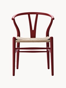 Houten stoel CH24 Wishbone Chair met handgevlochten zitvlak