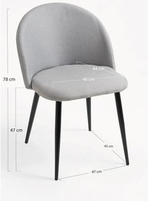 Stoel Black Vint Stof