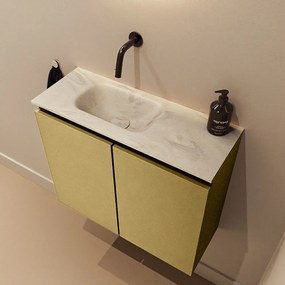 Mondiaz Ture DLux toiletmeubel 60cm oro met wastafel ostra links zonder kraangat