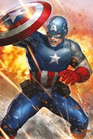 Poster Captain America - Under Fire, (61 x 91.5 cm)