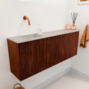 Mondiaz Joya DLux 110cm toiletmeubel ronding rechts ruby met wastafel faye links zonder kraangat opalo
