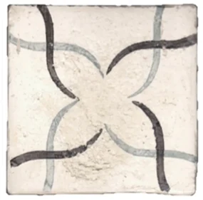 Terre d'Azur Tierra Royal wandtegel met decor 13x13cm wit - per 22 stuks