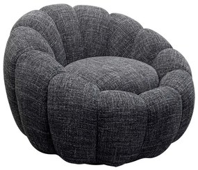 Kare Design Peppo Bloom Ronde Fauteuil Draaibaar Zwart