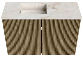 Mondiaz Joya DLux 60cm toiletmeubel dusk met wastafel faye links zonder kraangat frappe