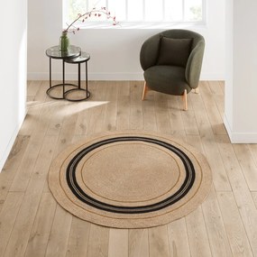 Rond vloerkleed in raffia, Bohoma