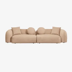 Modulaire 2-delige Bank In Chenille Coco Dikke Chenille Stof Latte Bruin - Sklum