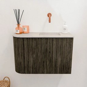Mondiaz Joya DLux 60cm toiletmeubel ronding links shadow met wastafel faye rechts zonder kraangat ostra