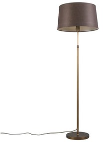 Smart vloerlamp met dimmer brons met bruine kap 45 cm incl. Wifi A60 - Parte Modern, Design E27 rond Binnenverlichting Lamp