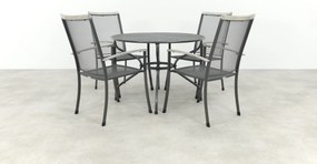 Balero ronde stapelbare bistroset strekmetaal Ø105 cm. - Antraciet