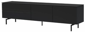 Tenzo Plain Mat Zwart Tv-meubel Modern Metalen Poot - 210x45x57cm.