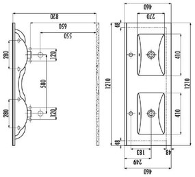 Sanicare Q1 badkamermeubel met 3 laden 120 cm schots-eiken