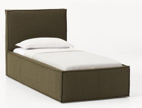 Gestoffeerd bouclé eenpersoonsbed Dream met opbergruimte
