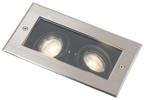 Moderne grondspot staal 2-lichts verstelbaar IP65 - Oneon