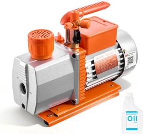 VEVOR vacuümpomp, 7 CFM 198 l/min, 2-traps, 550 W, geschikt voor R134a, R22, R410a, R1234YF &amp; R32, 4-polige motor, voor het onderhoud van auto-airconditioningsystemen en het ontgassen van harsen, incl. olie