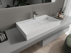 Mexen Ava opbouw wastafel van composiet 1/O 80 x 46 cm, wit - 23018001