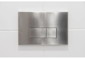 QeramiQ Push Metal Bedieningsplaat - voor Geberit UP320 inbouwreservoir - dualflush - rechthoekige knoppen - metaal RVS OUTLETSTORE