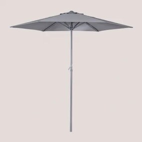 Parasol Ø235 Cm In Stof En Aluminium Jaden Grijs – Antraciet - Sklum
