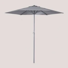 Parasol Ø235 Cm In Stof En Aluminium Jaden Grijs – Antraciet - Sklum