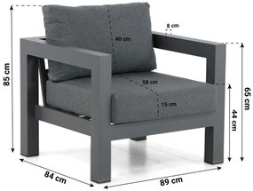 Tuinstoel Aluminium Grijs-antraciet Lifestyle Garden Furniture Luca