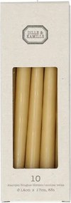 Kaarsjes smal, zachtgeel, 17 cm, 10 stuks