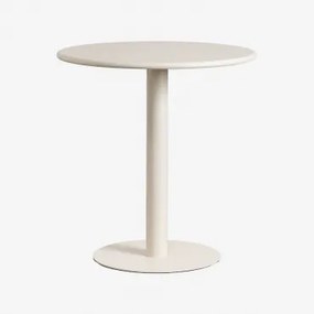 Ronde Tuintafel Ø70 Cm Van Metaal Mizzi Tapioca Beige - Sklum