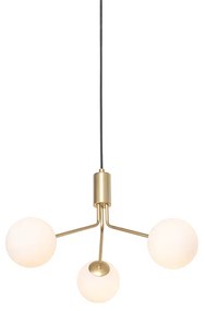 QAZQA Moderne hanglamp goud met opaal glas 3-lichts - Coby Modern G9 Binnenverlichting Lamp