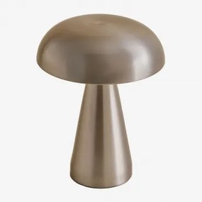 Draadloze Led Tafellamp ↑20 Cm In Ijzer Galina Grijs – Staal - Sklum