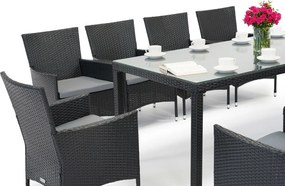 Milan/Grenada 10 technorattan tuinmeubelen met grote Garden Point tafel antraciet