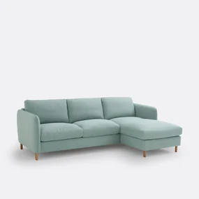 Vaste hoekbank, polyester, Loméo
