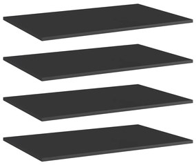 vidaXL Wandschappen 4 st 80x50x1,5 cm spaanplaat hoogglans zwart