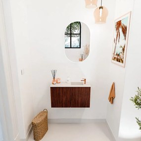 Mondiaz Joya DLux 70cm toiletmeubel ruby met wastafel faye rechts 1 kraangat meli