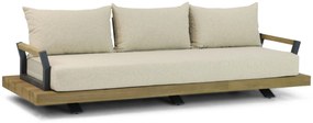Stoel en Bank Loungeset 4 personen Aluminium/Teak Old teak greywash  Santika Furniture Santika