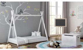 Peuter Wit  Eenpersoons hemelbed - Titus Tipi-stijl voor kinderen Kinderen Peuter Junior 5059914020432 Children's Beds Home, 160x80, 12 cm hoog veerkr