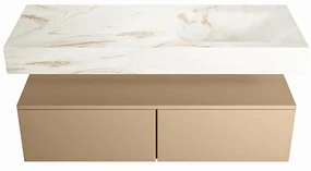 Mondiaz Alan DLux badmeubel 120cm oro 2 lades met wastafel frappe rechts zonder kraangat