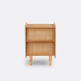 Nachtkastje van riet met 2 laden, Kaya