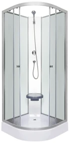 Kerra Evora complete douchecabine met zitting 90x90cm chroom