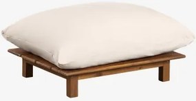 Acaciéhouten Poef Brina Beige – Crème - Sklum