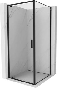 Mexen Exo draaibare douchecabine 90 x 90 cm, transparant, zwart - 8181-090-090-70-00