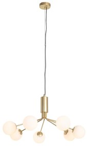 Art Deco hanglamp goud met opaal glas 7-lichts - Coby Art Deco G9 rond Binnenverlichting Lamp