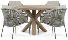Tuinset 4 personen Aluminium/rope Taupe 4 Seasons Outdoor Capalbio/Sand