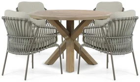 Tuinset 4 personen Aluminium/rope Taupe 4 Seasons Outdoor Capalbio/Sand
