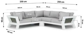 Hoek loungeset  Aluminium Wit 5 personen Santika Furniture Santika Yovita