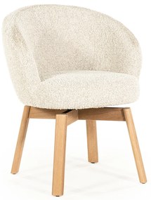 Eleonora Livia Eetstoel Hout Frame Beige