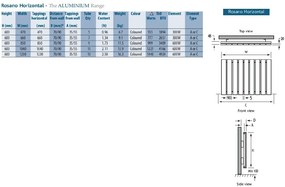 Eastbrook Rosano horizontale aluminium radiator 60x104cm Antraciet 1221 watt
