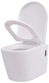 vidaXL Hangend toilet keramiek wit