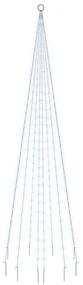 vidaXL Vlaggenmast kerstboom 310 LED's koudwit 300 cm
