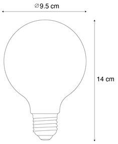Set van 5 Smart E27 dimbare LED lampen G95 mat 7W 806 lm 2700-6500K