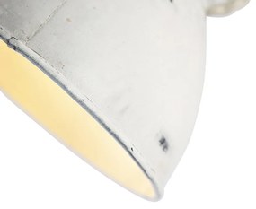 Industriële spot wit met mango hout 18 cm - Mangoes