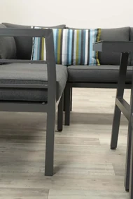 Bari lounge diningset - 4 delig - donker grijs